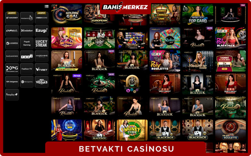 Betvakti casino sayfası en yüksek kazanç sağlayan oyunların ayrı bir bölümde listelendiği ekran